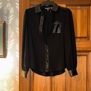 Karl Lagerfeld Black Top with Stitch Detail